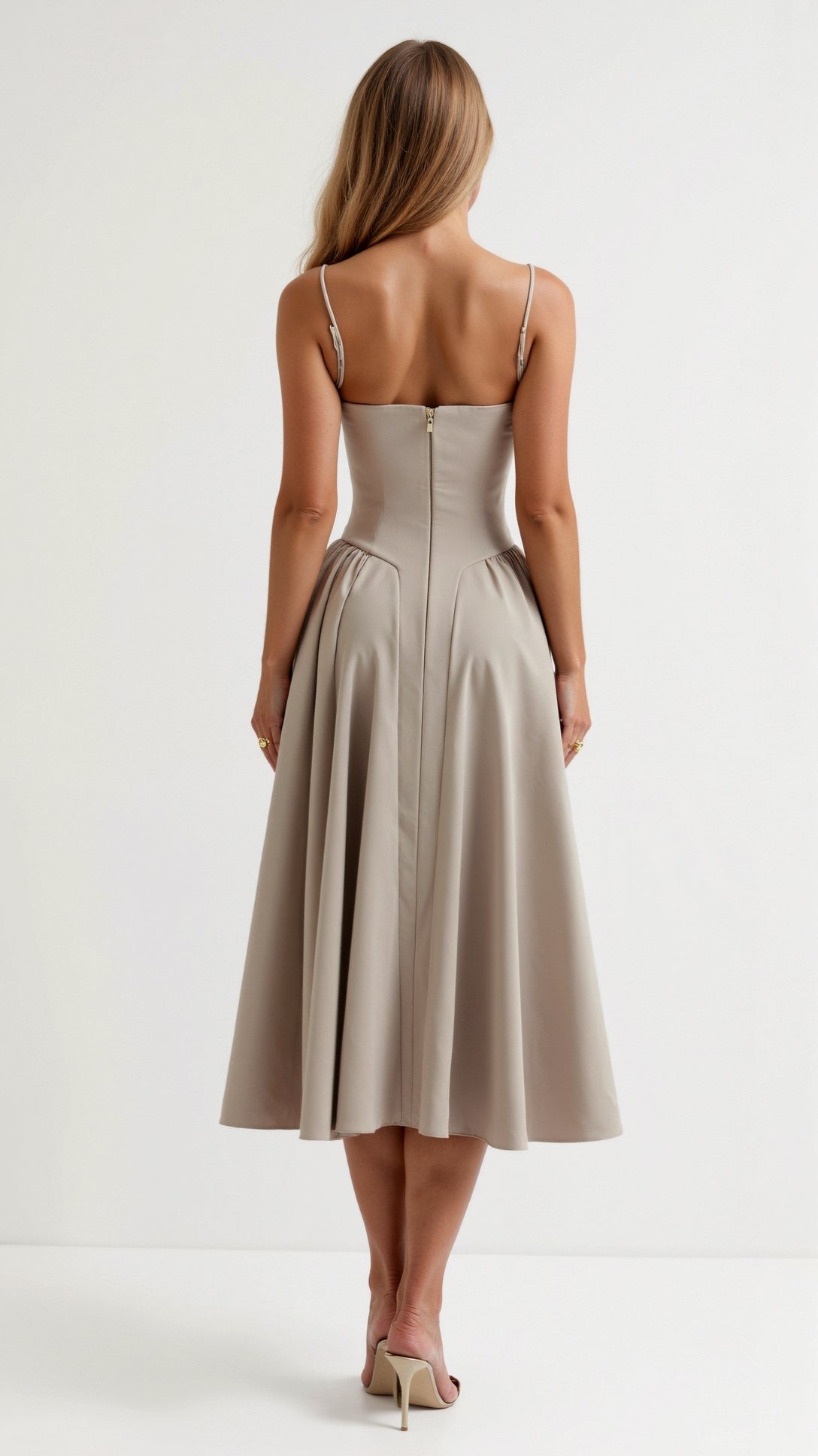 Odette Élégance | Vestido midi com corpete estruturado