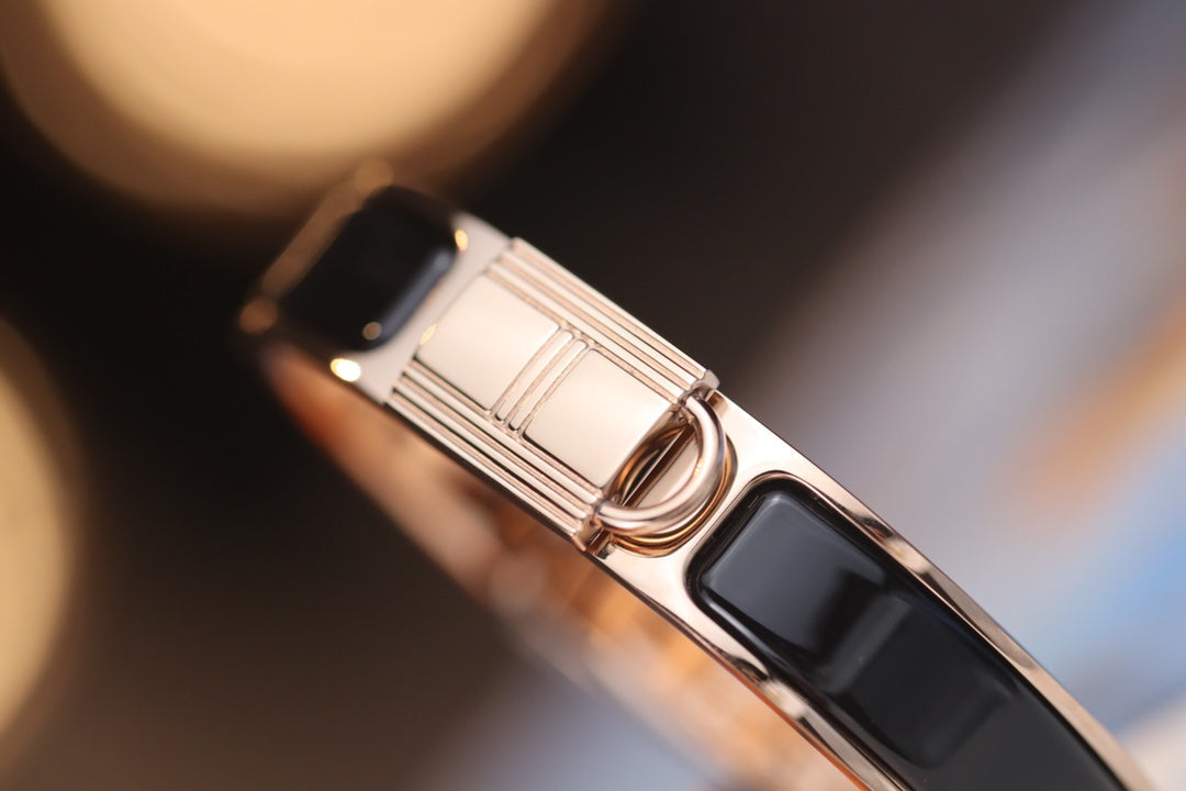 HELENE LOCK BLACK BRACELET ROSE GOLD