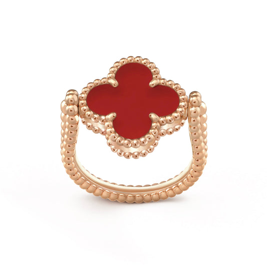CLOVER RIVERSIBLE PINK GOLD RING