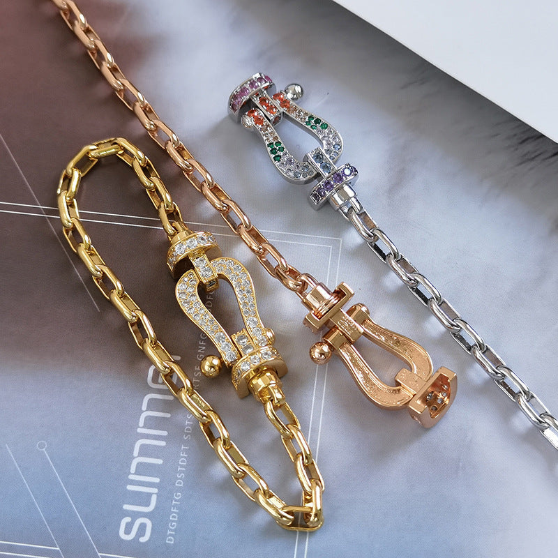 FORÇA FECHO DE FERRADURA GRANDE PULSEIRA DE METAL