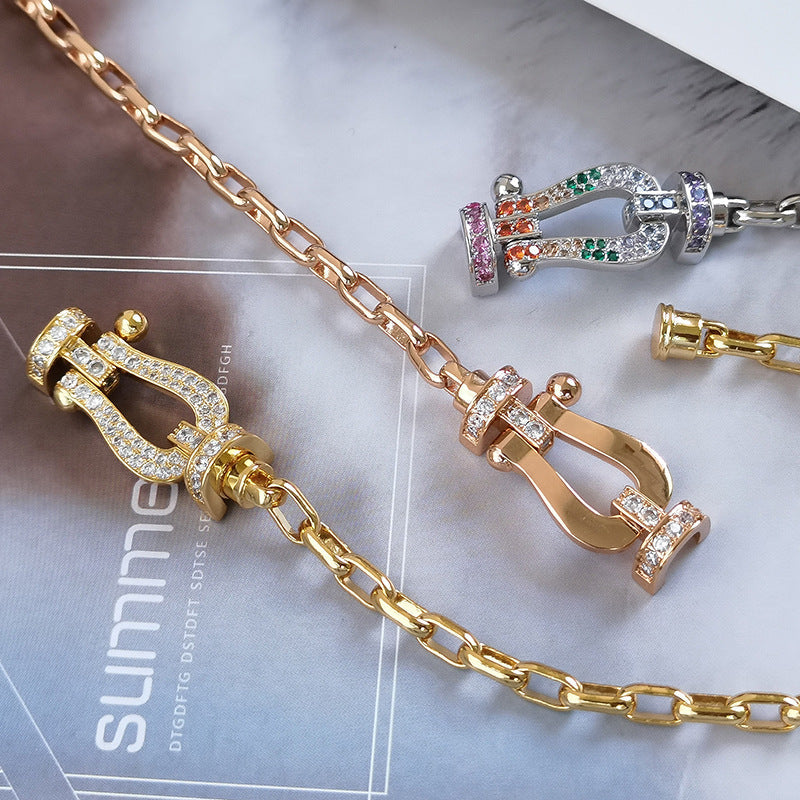 FORÇA FECHO DE FERRADURA GRANDE PULSEIRA DE METAL