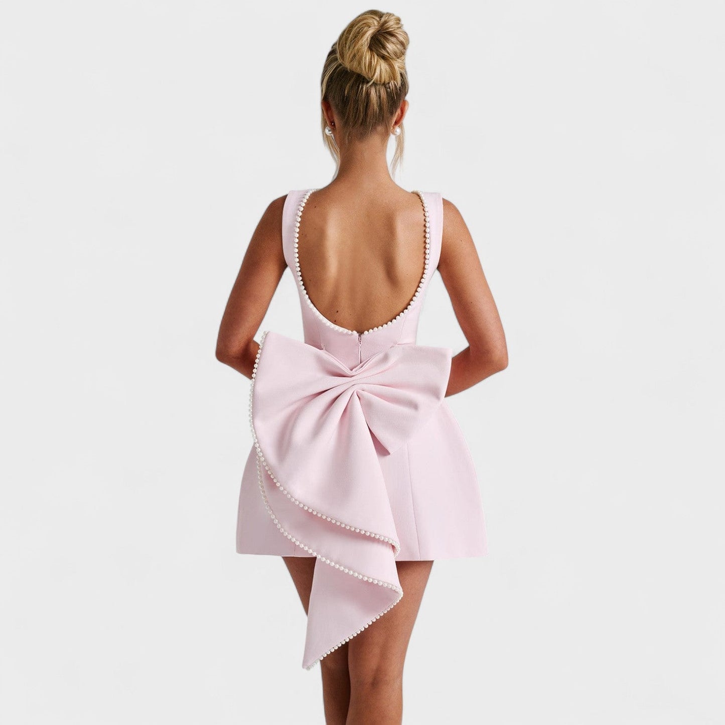 Carrie - Mini vestido com fita de pérolas