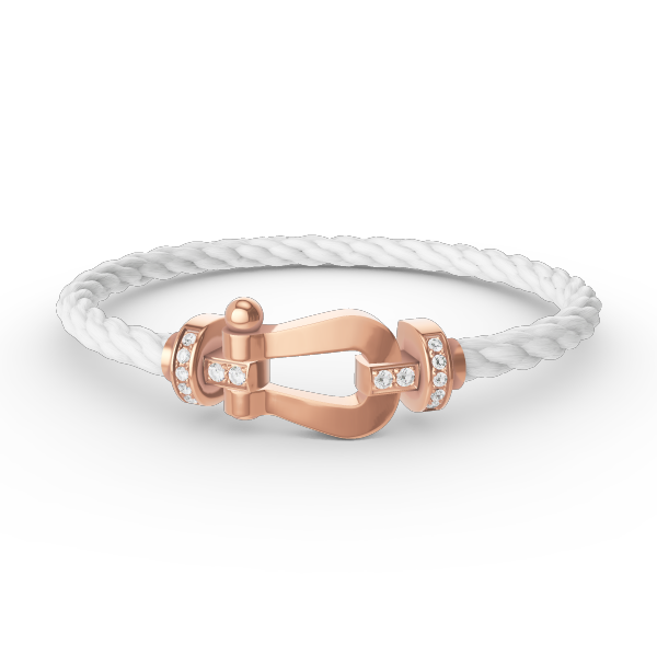 FORCE LARGE HORSESHOE HALF DIAMOND BRACELET ROSE GOLD