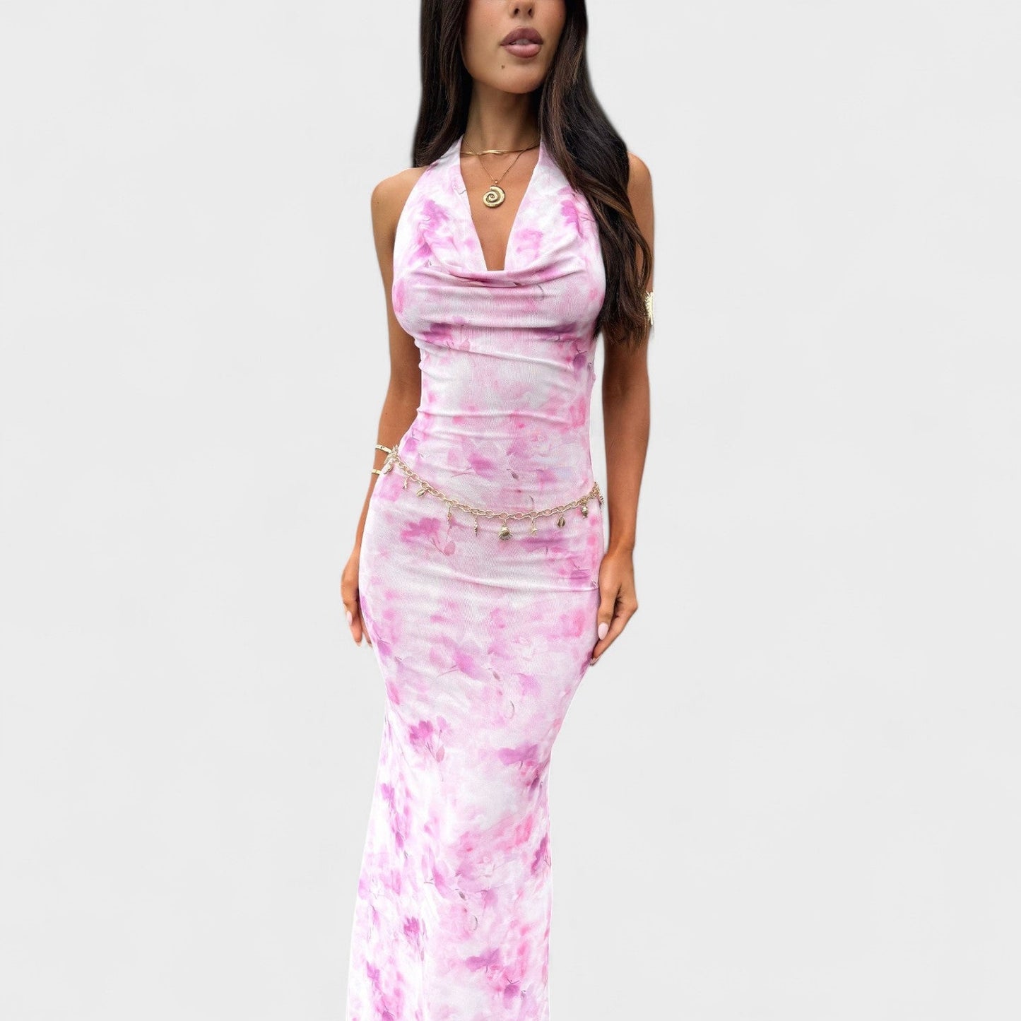 Mara™ | vestido floral cor-de-rosa