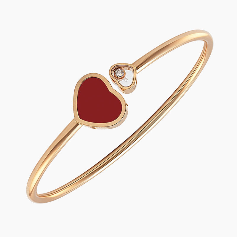 HAPPY HEART BRACELET PINK GOLD DIAMOND