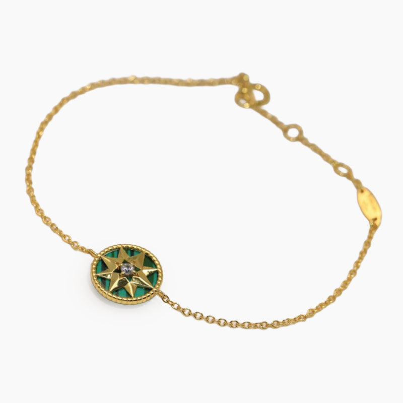 LUCKY STAR 1 DIAMOND GREEN GOLD BRACELET