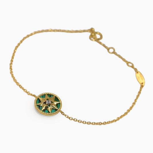 LUCKY STAR 1 DIAMOND GREEN GOLD BRACELET