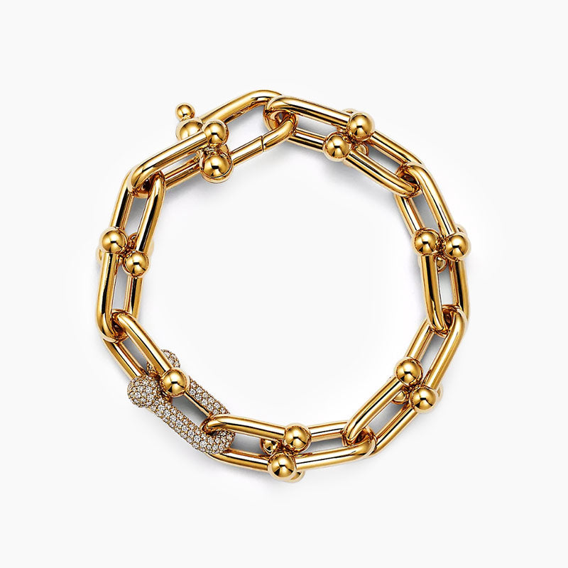 HARDWEAR LARGE LINK GOLD DIAMOND BRACELET