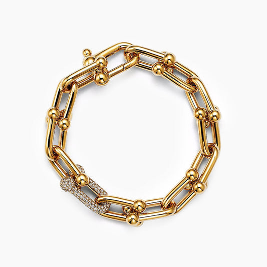 HARDWEAR LARGE LINK GOLD DIAMOND BRACELET