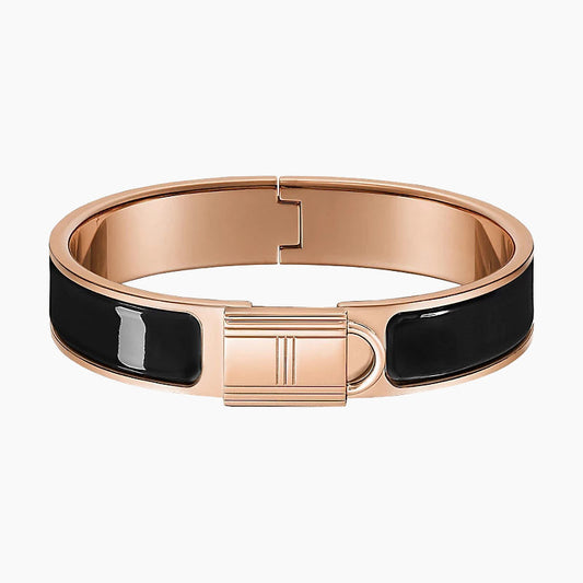 HELENE LOCK BLACK BRACELET ROSE GOLD